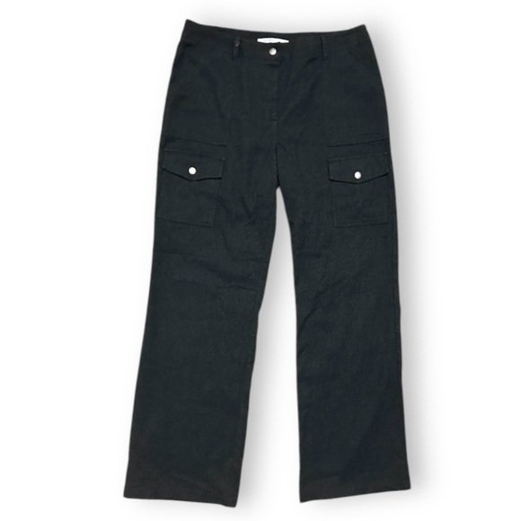 Vintage 90s Joneswear Charcoal Gray Cargo Pants Women’s Size 12 Boot Cut Stretch - Picture 1 of 15